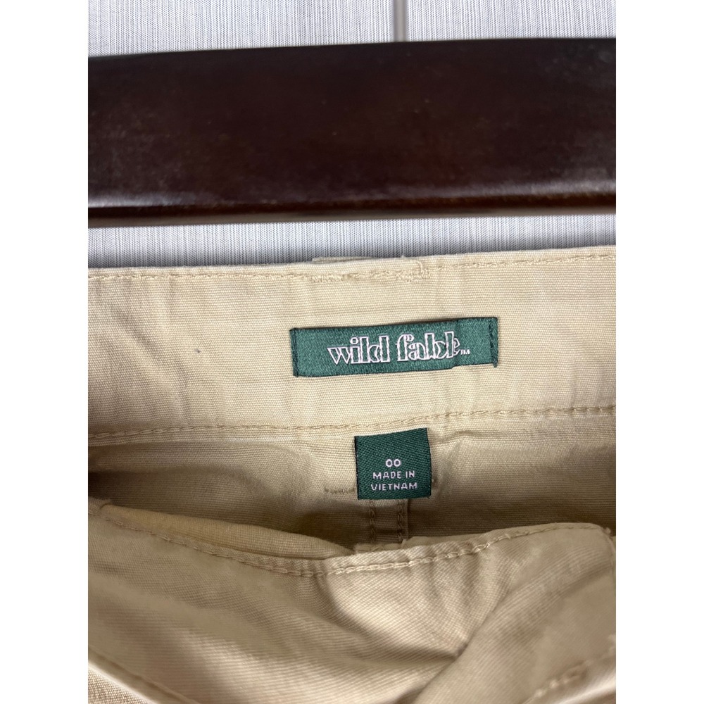 Wild Fable Khaki Mini Skirt Womens 00 Tan Chino Utility Preppy Academia Stretch - Picture 3 of 7